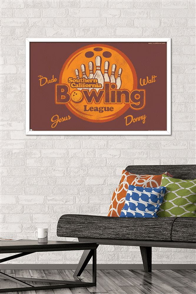 The Big Lebowski - Bowling League Wall Poster, 22.375" x 34", Framed