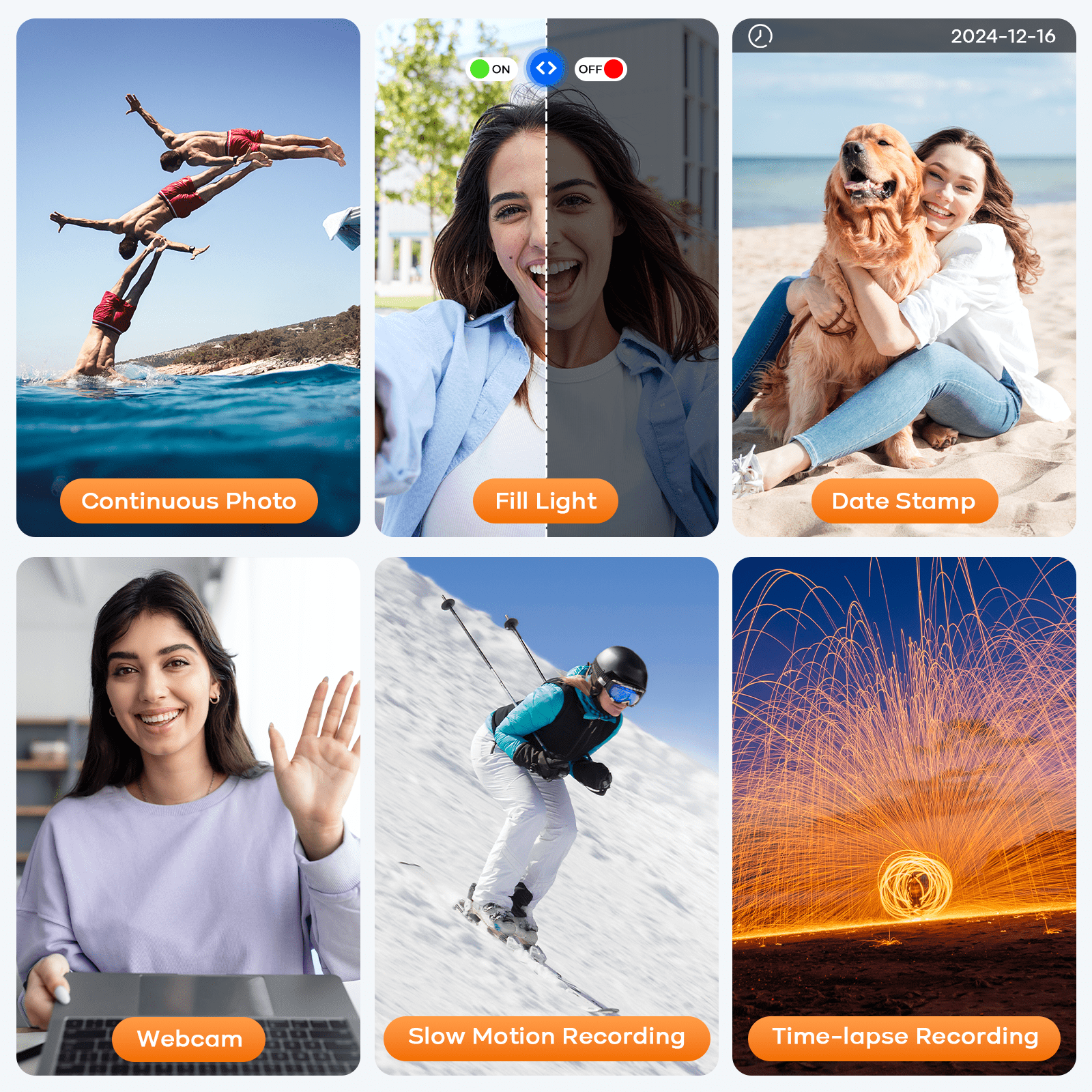 Campark 64MP Digital Camera Autofocus 18x Digital Zoom with 32G SD Card 4K Point and Shoot Camera for Kids Teens Students