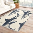 thumbnail image 1 of 3x5 Rug, Shark Rug & Home Decor - Front Door Mat Indoor Entrance, Sea Animal Rugs for Entryway, Washable Non Slip Soft Low Pile Small Area Rug, Kids Carpet & Room Decorations X-&569, 1 of 7