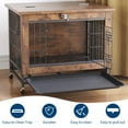 thumbnail image 3 of Meuble Cage pour Animaux à Double Porte de 26 Pouces, Niche en Bois avec Roues Verrouillables, Table d'Appoint Intérieure pour Animaux Résistante à la Mastication, Fini Brun Rustique, Solution Polyvalente de Logement pour Animaux, 3 of 9
