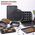 thumbnail image 3 of 10-Piece Baking Pans Set, Bakeware Sets Nonstick, Baking Set for Oven Cooking, Stackable Carbon Steel Set Include Cookie Sheets, Muffin Pan, Cake Pan, Pizza Pan, Loaf Pan, Roasting Pan, Black, 3 of 4