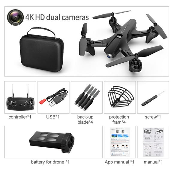 U10 UAV Quadcopter HD 4K Cámara dual Fotografía aérea Bolsa de almacenamiento plegable Wmkox8yii shdjk2586