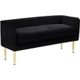 thumbnail image 1 of Pemberly Row Modern / Contemporary Black Finish Velvet Bench, 1 of 10