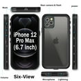 thumbnail image 2 of Janazan for Apple iPhone 12 Pro Max Clear Waterproof Protective Case with Screen Protector-Black, 2 of 9