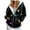 Black, variant on Womens Zip Up Hoodies Boho Floral Long Sleeve Sweatshirts Casual Graphic Y2K Hoodie Fall Hooded Jacket with Pockets (White, XXL)