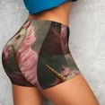 thumbnail image 4 of Balery Haired White Horse Pantalones cortos de entrenamiento estampados para mujer, sin costuras, ajustados, para gimnasio, yoga, correr, deportes, ejercicio activo, fitness.-Large, 4 of 8