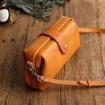 thumbnail image 5 of FitBest New Leather Small Mouth Gold Satchel Single Shoulder Messenger Bag, 5 of 7