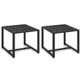 thumbnail image 1 of Costway Indoor Square Side Tables, Set of 2 Metal End Tables with Slatted Tabletop, Black, 1 of 6