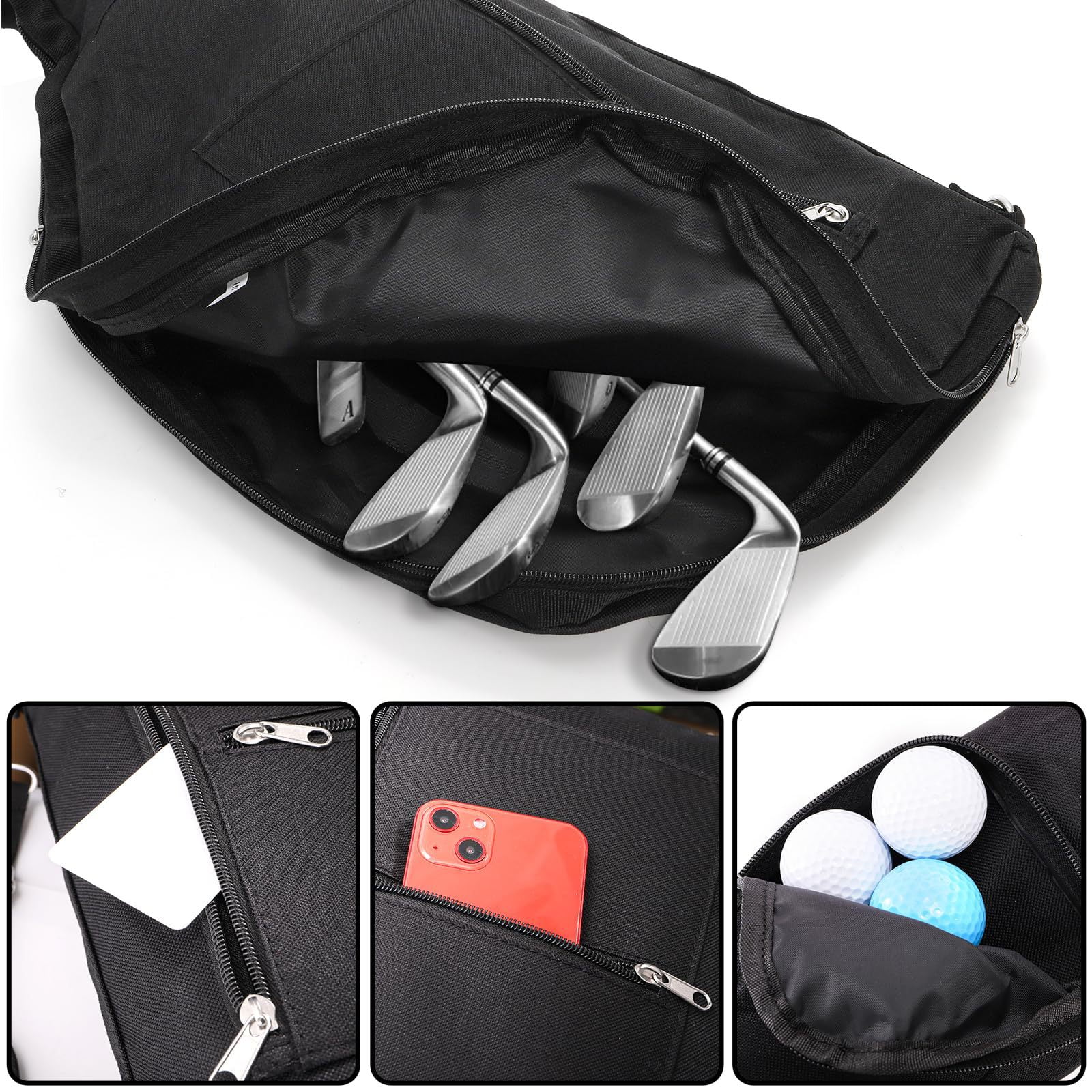 Golf Club Bag, Portable Foldable Golf Club Travel Bag Waterproof Mini Carry Golf Bags for Women, Men