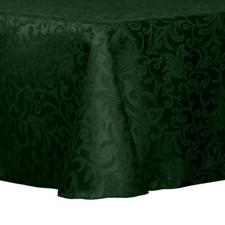 

Ultimate Textile (2 Pack) Damask Somerset 70 x 144-Inch Oval Tablecloth - Home Dining Collection - Scroll Jacquard Design Hunter Green