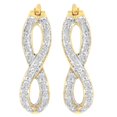thumbnail image 3 of 10K Yellow and White Gold 1/4 ct TDW Diamond Double Infinity Hoop Earrings (I-J, I1-I2), 3 of 7