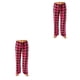 thumbnail image 1 of Sonducket Pantalón de mujer colorido reemplazo Primavera Verano Flexible Plaid dormitorio suelto niñas señoras pantalones ropa vino Vino rojo L 2Conjunto, 1 of 6