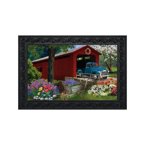 Briarwood Lane Doormat 30x18 Indoor Outdoor Bridge in Bloom Spring For Spring Doormat