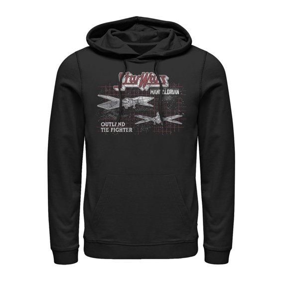 Men's Star Wars: The Mandalorian TIE Fighter Grid  Pull Over Hoodie Black Small