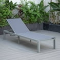 thumbnail image 4 of LeisureMod Marlin Modern Grey Aluminum Outdoor Patio Chaise Lounge Chair with Square Fire Pit Side Table Perfect for Patio, Lawn, and Garden, 4 of 21