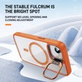 thumbnail image 3 of TECH CIRCLE For iPhone 16e Clear Phone Case 6.1" 2025 with Magnetic Ring and Hidden Foldable Kickstand, Compatible with MagSafe, Slim Lightweiht Protective Transparent Back Cover Case, Orange, 3 of 8