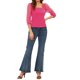 thumbnail image 2 of INSPIRAR CHIC Blusa de Malla Semitransparente de Cuello Cuadrado con Puntos de Polka para Mujeres, Manga 3/4, Talla XS, Rosa Fucsia, 2 of 7