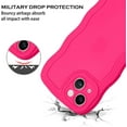thumbnail image 4 of Designed for iPhone 14 Case, Neon Pink Phone Cover, Cute Curly Wave Frame Shape Slim Soft TPU Gel Rubber Bumper Shockproof Protective Phone Cases 6.1 Inch, Hot Pink, 4 of 17