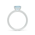 thumbnail image 2 of ANGARA Natural Emerald-Cut 2 ct Aquamarine Engagement Ring with Diamonds in 14K White Gold for Women (Size-9x7mm) | March Birthstone, Anniversary, Jewelry Gift for Women | Natural Aquamarine Ring, 2 of 9