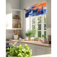 thumbnail image 6 of Abstract Blue Orange Painting Window Valance Curtain Graffiti Art Rod Pocket Short Curtain for Living Room, Bedroom & Kitchen Window Decor 42x18in, 6 of 8