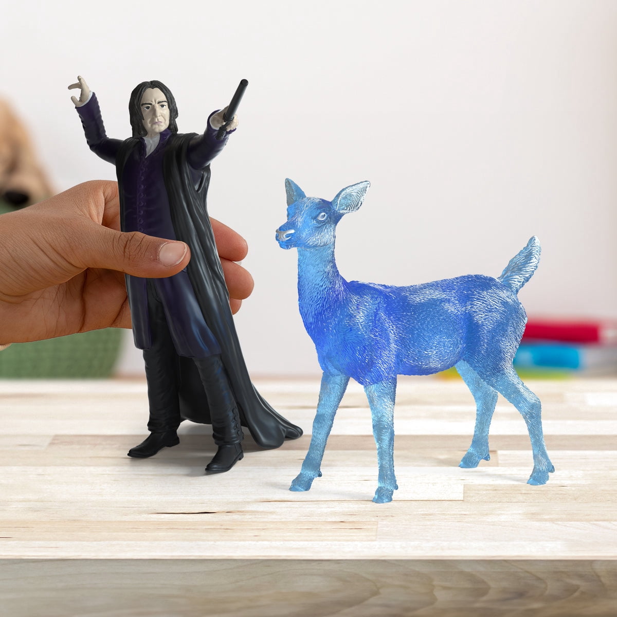 Schleich Harry Potter - 2 PC Professor Snape and Patronus Deer Figurines - Wizarding World Toys for Kids and Adults Ages 6+ | 42683