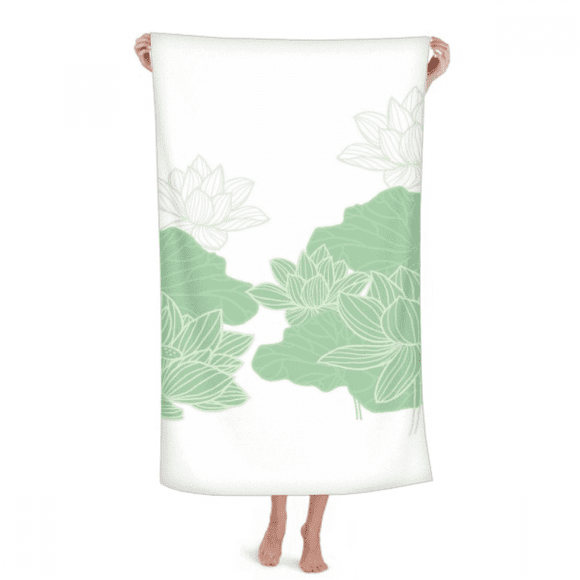 Lotus Fleur Ligne Fleur Serviette de Bain Doux Coton Gant de Toilette