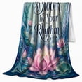 thumbnail image 2 of Serene Floral Bloom By Your Rhythm Lotus Moon, Cozy Typography Art Scene, Warm Flannel Blanket for Living Room and Reading Nook, Art Lovers Mother's Day Gift, Artistic Home Decor, 2 of 9