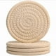 thumbnail image 1 of wonima44 4PC Oversized Drink Coasters Set of 4, Large Woven Cotton Coasters, Boho Neutral Absorbent Handmade Coaster, Table and Desk Decor Posavasos for Coffee Cups with giftbox (Light Khaki), 1 of 1