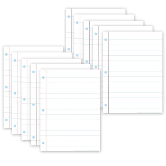 Ashley Productions Smart Poly PosterMat Pals Space Savers, 13" x 9-1/2", White Notebook Paper, Pack of 10
