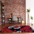 thumbnail image 2 of Linon Corfu Damask Frieze Yarn Pile  8'x10'3" Area Rug in Black & Red, 2 of 3