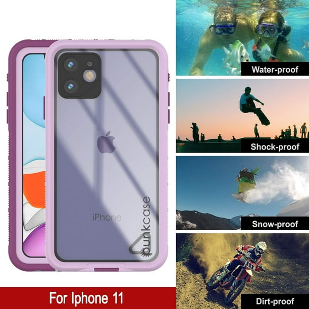Punkcase iPhone 12 Mini Waterproof Case [Aqua Series] Armor Cover [Purple]
