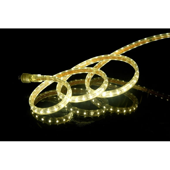 CBConcept UL Listed, 50 Feet, Super Bright 13500 Lumen, 3000K Warm White, Dimmable, 110-120V AC Flexible Flat LED Strip Rope Light, 930 Units 5050 SMD LEDs, Indoor Outdoor Use, Ready to use