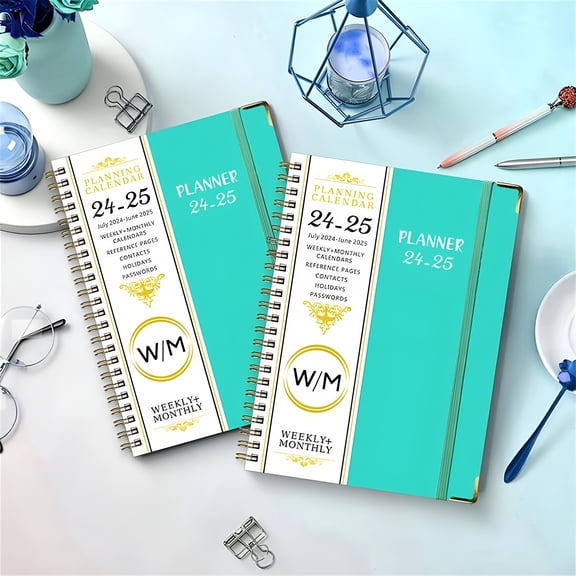 CCOCC 2024-2025 English Hourly Planner,Appointment Book,2024-2025 English Schedule A5 Plan Book With Separating Pages Plan Notebook Coil Book