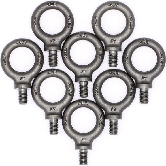 8 Pcs Lifting Eyebolts 3/8"-16 X 5/8"
