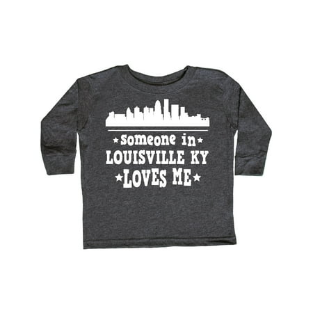 

Inktastic Louisville Kentucky Someone Loves Me Gift Toddler Boy or Toddler Girl Long Sleeve T-Shirt