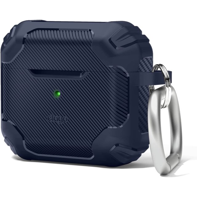 AmPm Solid Armor Case Compatible with AirPods 3 Case Cover - Shock Absorbing Design, Durable TPU Material, Supports Wireless Charging, Full Body Protection (Black)