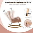 thumbnail image 4 of JESTOP Small Rocking Chair Nursery, Modern Rocker Chair with High Backrest, Comfy Accent Glider Chair with Headrest and and Throw Pillow, 4 of 7