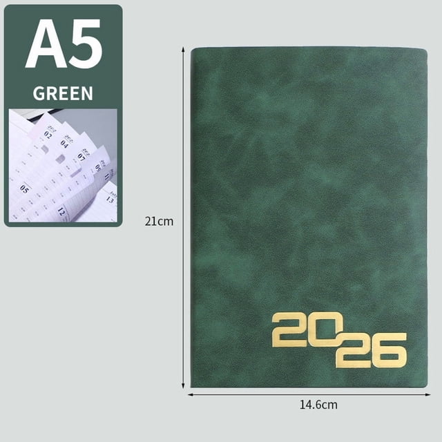 Daily Planner 365 Days 152 Sheets with Weekly and Monthly Layouts, Goal-Setting Sections, Ribbon Marker, Elastic Closure, Expandable Pocket