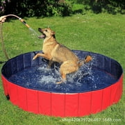 63" Large Foldable Pet Bath Pool Collapsible  Bathing Tub Kiddie Pool for Dogs Cats