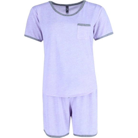 PJ Couture Ensemble de Pyjama Court Uni (Femme)