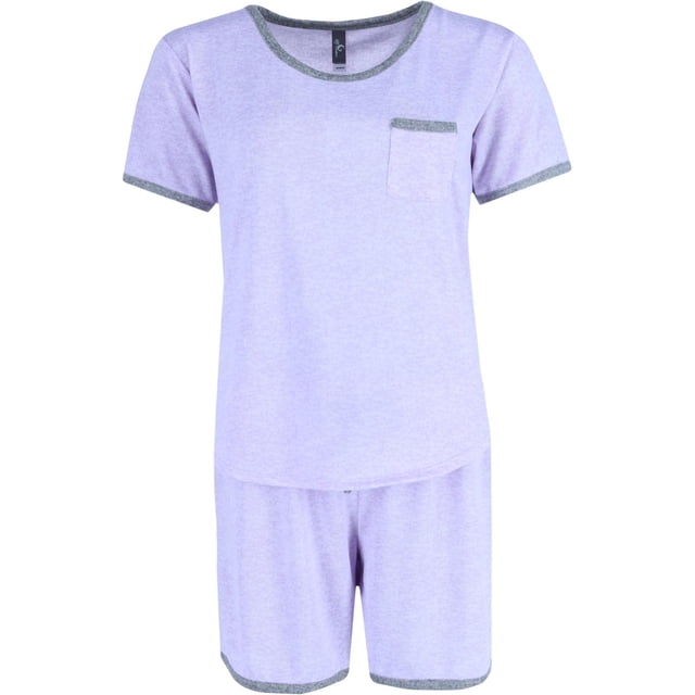 PJ Couture Ensemble de Pyjama Court Uni (Femme)
