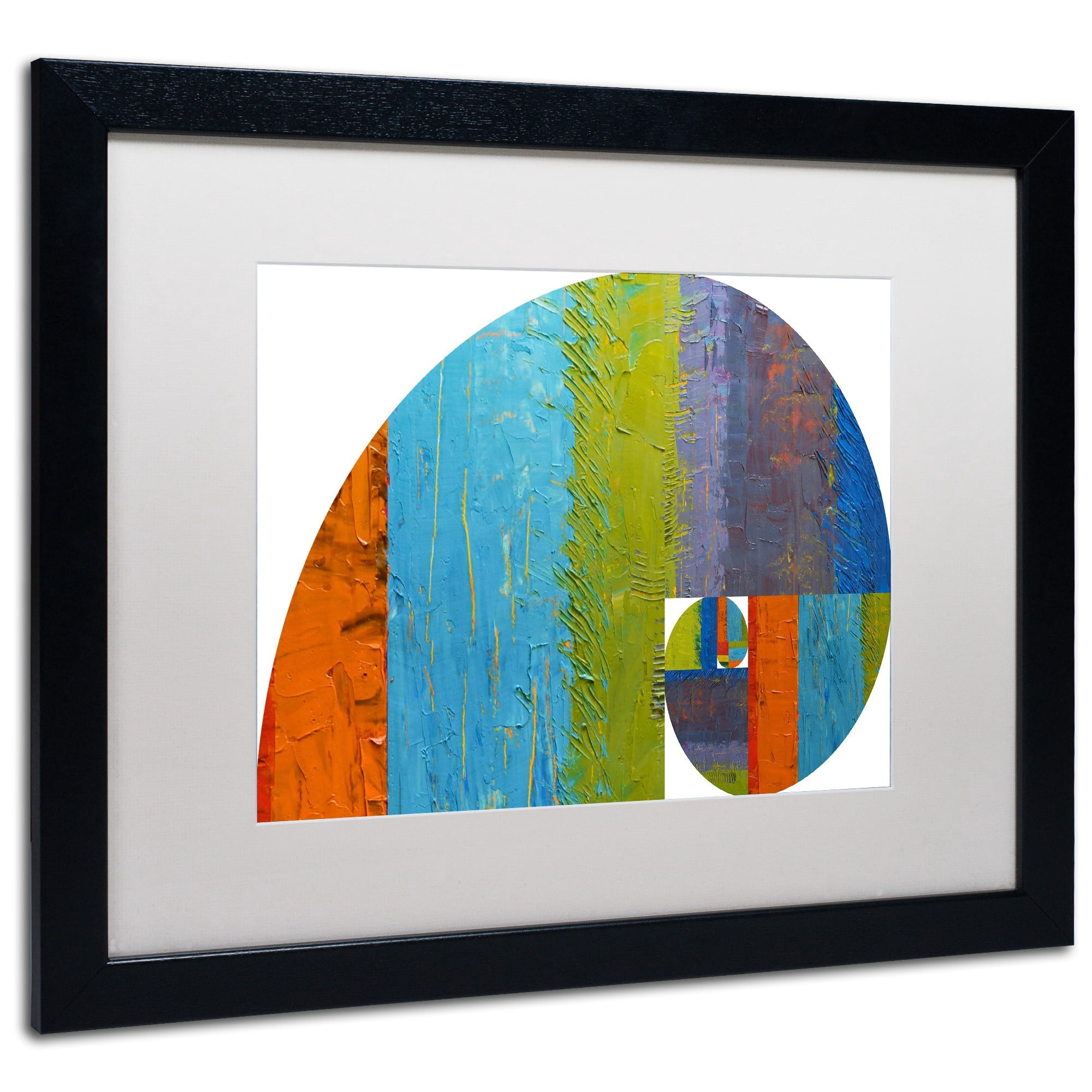 Trademark Fine Art "Fibonacci Spiral" Canvas Art by Michelle Calkins, White Matte, Black Frame