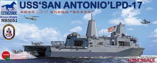Bronco Models 1/350 U.S.S San Diego LPD-22 San Antonio-Class Amphibious Transport Dock Ship 