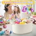thumbnail image 4 of LKXGBMY Woven Storage Basket with Handle, Baskets for Gifts Empty, Gift Baskets for Birthday Shower Raffle Burr Fundraiser, Decorative Organizer Box White, 4 of 9