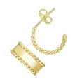 thumbnail image 3 of JewelStop 14k Yellow Gold 14.5x10mm Polished Post Earrings with Push Back Clasp, 3 of 5