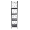 thumbnail image 5 of J&V TEXTILES Foldable Storage Shelf with Wheels - Metal Collapsible Shelving Unit Display, Rolling Cart for Books Kitchen Storage Shelves, Pantry & Closet Organizer, Office Room Decor 5-Tier, 5 of 8