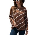 thumbnail image 1 of Blusa de manga larga cuello redondo botón tie dye punto cómodo casual tops para las mujeres, 1 of 6