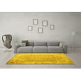 thumbnail image 3 of Ahgly Company Indoor Round Abstract Yellow Contemporary Area Rugs, 7' Round, 3 of 4