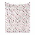 thumbnail image 1 of Love Soft Flannel Fleece Throw Blanket, Origami Cranes with Heart on Silhouette Bare Branches Background, Cozy Plush for Indoor and Outdoor Use, 70" x 90", Magenta Pink Pale Grey, by Ambesonne, 1 of 6