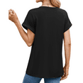 thumbnail image 2 of Joyutrip Women Rolled Short Sleeves Solid Color Round Neck Causal Tee Shirt Summer Top, 2 of 5
